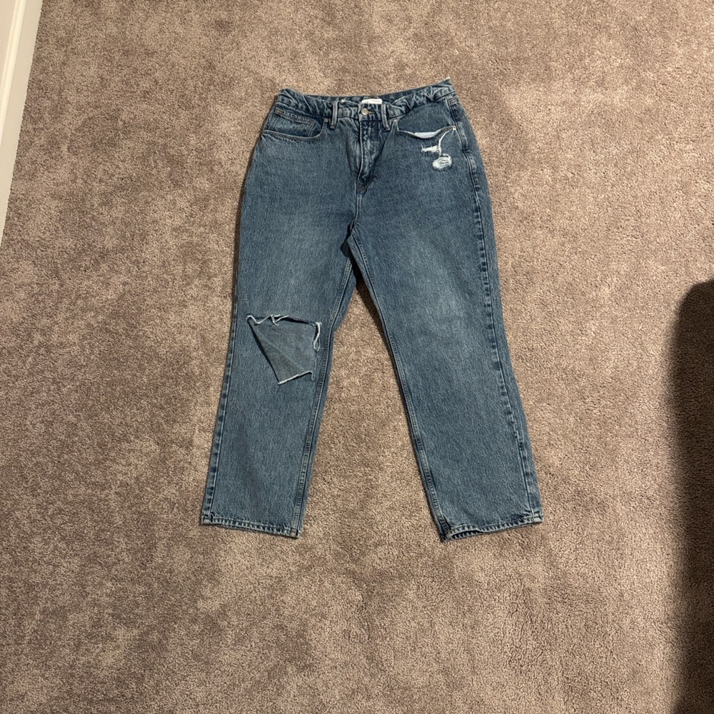 Good American Classic Blue Straight Leg Jeans